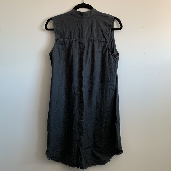 Anthropologie Cloth & Stone Stripe Fray Button Down Sleeveless/Shirt Dress sizeS - Picture 3 of 3